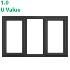 Image of PVC Triple Glazed Window Clear Glass & Frame LH & RH Side Hung By Crystal