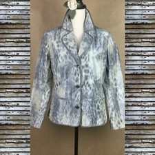 Chico s Nylon Jacket Blazer Animal Print Lightweight Women s Size 1 Fits Small
