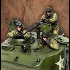 1/35 Resin figures model WW II US tank crew 3 man Unpainted Unassembled