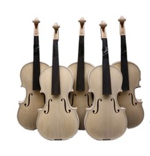 1X 4/4 violin unfinished Flame Maple Spruce Wood Hand Made Ebony Fingerboard NEW