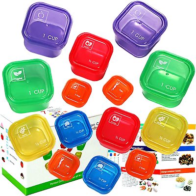 BHYTAKI Portion Control Containers, Double Set (14 Pieces) 21 Day Fix  Container