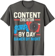 Content Creator By Day Gamer By Night Influencer Unisex T-Shirt