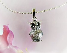 Eulen Anhänger Silber 925 Eule echt Sterlingsilber Kettenanhänger su50