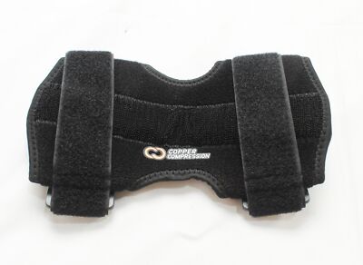 Copper Compression Adjustable Strap Plantar Support Brace CM5 Black One Size