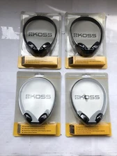 KOSS KPH7 Black Adjustable Headset. Lot of 4. New.