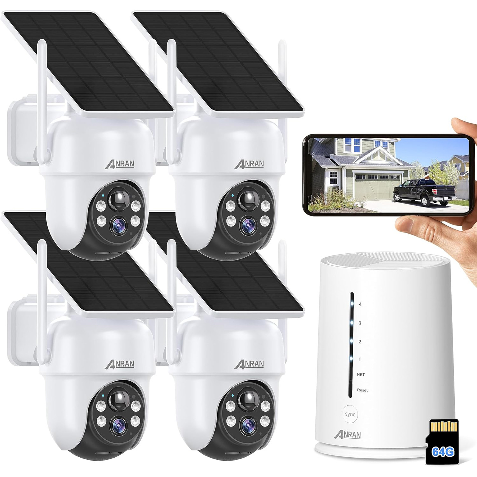 ANRAN Solar Battery Powered WiFi IP Security Camera System Outdoor Wireless Home
