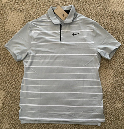 Nike Tiger Woods Polo Shirt Top Golf DR5318-077 Dri-FIT Gray $90 Men's Large L