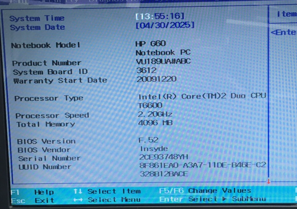 HP G60 Notebook 15.6 Laptop Core 2 Duo T6600 4GB 320GB HDD Boots/Bios H3011 - Image 2 of 4