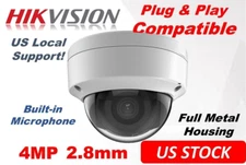 Ⲏіkvіsіon Compatible 4MP Outdoor POE IP Dome Camera 2.8mm Built-in Microphone