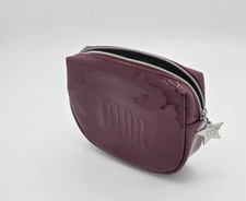 Christian Dior DIOR Pouch Makeup Bag, Wine/Red, Charm Logo, VIP Gift Without Box