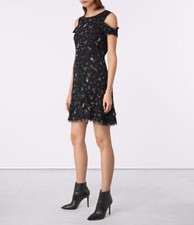CLEAR OUT/SALE AllSaints Brendi Open Shoulder Dress Black Size UK 12 BNWT £168