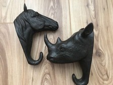 Big Animal Head Wall Hooks Hanger Holder Coat Hat Decor Horse Rhino Bundle