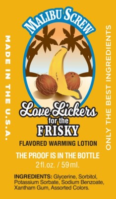 Little Genie Love Lickers Malibu Screw Massage Oil 2.0 ounces, New