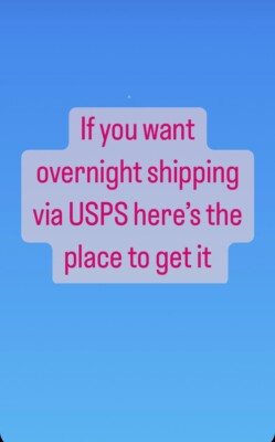 Overnight Shipping Charge Via USPS