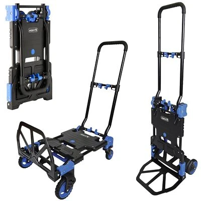 KEYPAK 2-in-1 Hand Sack Truck Trolley, Folding Platform Cart Dolly, 120kg Load Capacity