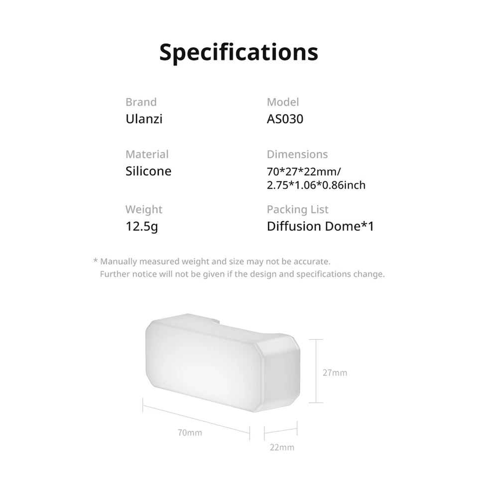 Ulanzi Flash Diffusor Diffusor für F12 Mini Gleichmäßige Belichtung - Bild 3 von 4