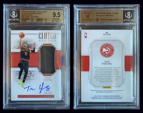 TRAE YOUNG 🏀 2018 National Treasures Clutch 45 Patch Auto RPA RC BGS 9.5