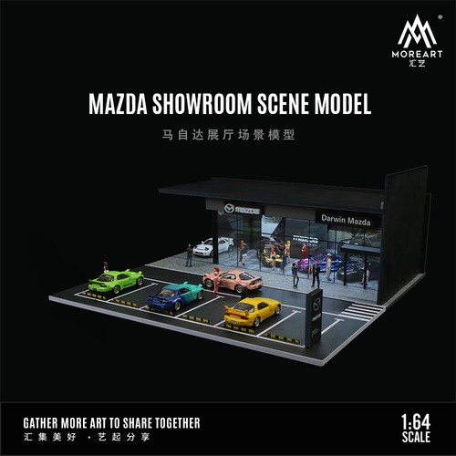 Diorama 1:64 Car Garage Model LED City Car Showroom Scene Display Building Model - Picture 85 of 102