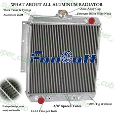 3 Rows Aluminum Radiator For 1966-1974 Jeep DJ5 Base 3.8L 4.2L 1969