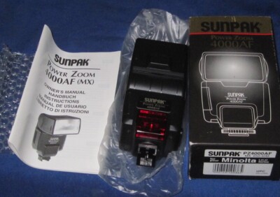 Sunpak Power Zoom 4000AF Model PZ4000AF Flash for Minolta i,xi, si
