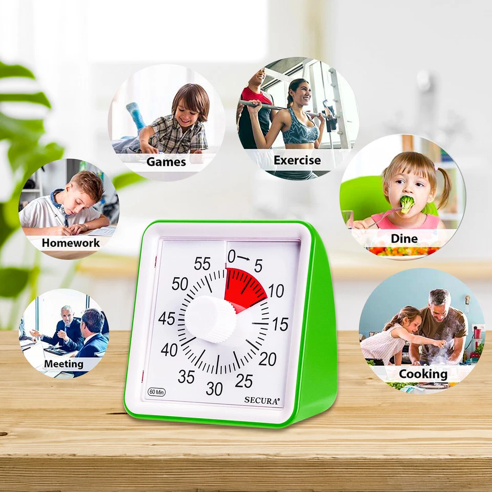 60 Min Visual Timer Kids Classroom Learning Office Meeting Homeschool Study Tool - image 4 of 4