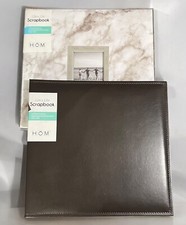 Lot Of 2 New Scrapbook Albums 12x12 Brown Faux Leather  White Marble READ