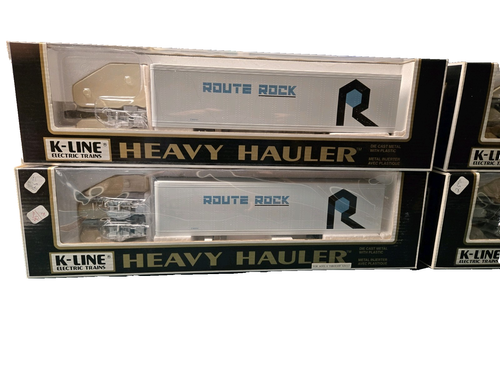 K-Line Heavy Hauler Railmate “CSX” & "Route Rock" Intermodal O Gauge 4 trailers - Picture 6 of 6