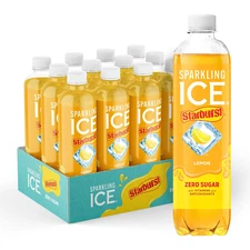 Sparkling Ice STARBURST Lemon, 17 Fl Oz Bottles (Pack of 12)