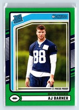 2024 Donruss Rated Rookies Aj Barner (RC) Green Press Proof Seattle Seahakws 