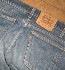 Vtg Levis Mens 505 Jeans 36x33 Blue Straight Leg Regular Fit Pockets Orange Tab
