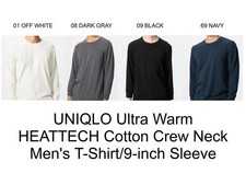 UNIQLO UNIQLO HEATTECH Cotton Crew Neck Men's T-Shirt/9-inch Sleeve JAPAN