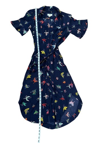 Anthropologie Maeve Butterfly Print Kleid Flutterby Midi Navy Blau Gr. XS - Bild 10 von 11