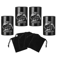 Mini Cremation Urns for Adults 3/4 Inch Motorcycle Pattern Set of 4 Small Urns
