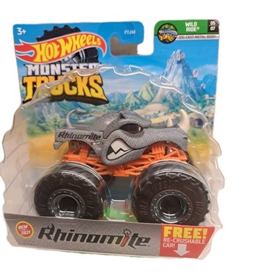 Hot Wheels Monster Trucks Rhinomite 1:64 Diecast Big Wheel Truck Toy Rhinoceros