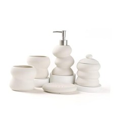 Bathroom Accessory Set 5PCS, Ceramic Bathroom Accessories Set Shape Irregular