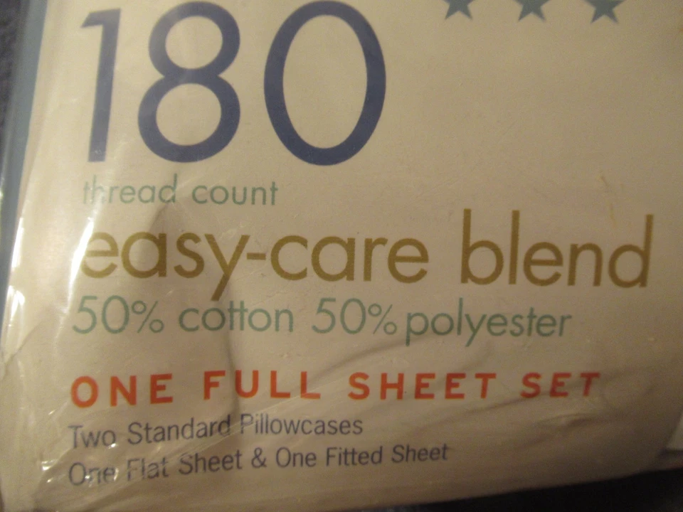 Vintage Full Size Sheet Set Martha Stwart White K-Mart Factory Sealed Bedding - Image 3 of 4