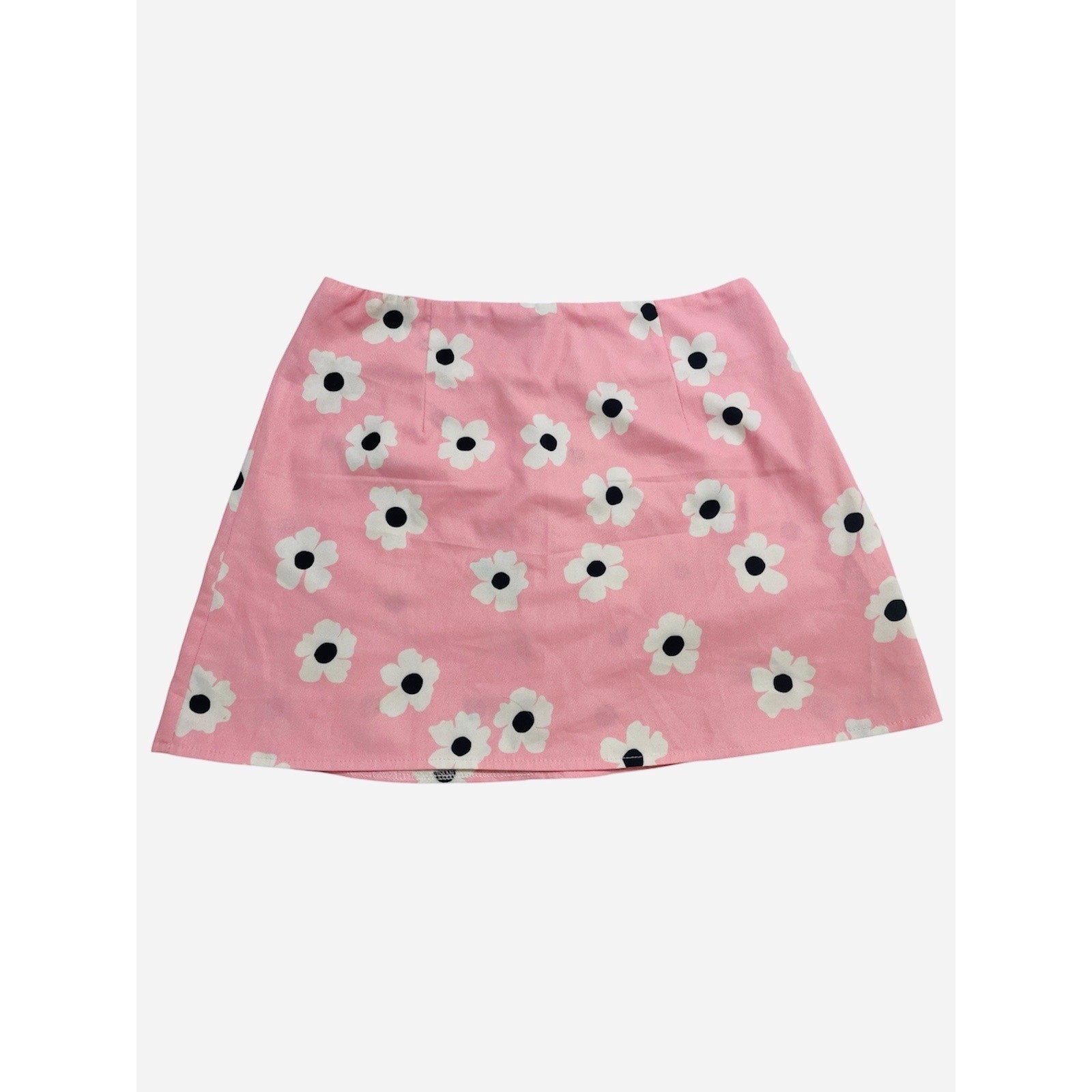 Princess Polly Pink Shelly Mini Skirt - White Daisy Floral - Size 4