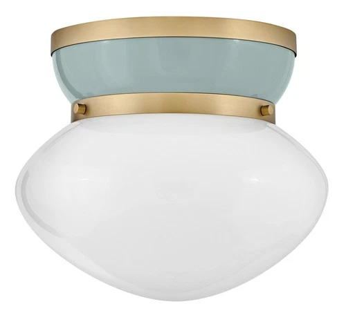 Lark 83601 Lucy 12"W Flush Mount Bowl Ceiling Fixture - Lacquered Brass / Black - Picture 2 of 5