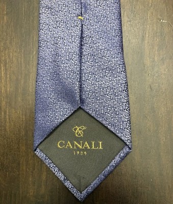 Canali Men's Silk Tie Purple Made in Italy Current $299 Perfect!