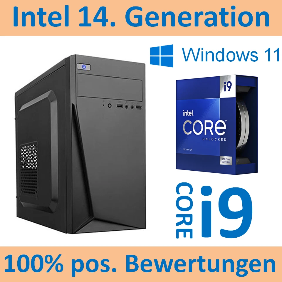 ASROCK 24 KERNE! KOMPLETT-PC INTEL i9 14900 24x 6,0GHz 32GB 960GB Windows 11 TPM2.0