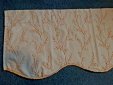 Kensington Home Window Valance Pale Green Embroidery trim Lined  3"Rod Pocket