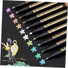 Metallic Paint Markers, 10 Colors Acrylic Metallic Markers for Black 10COLORS