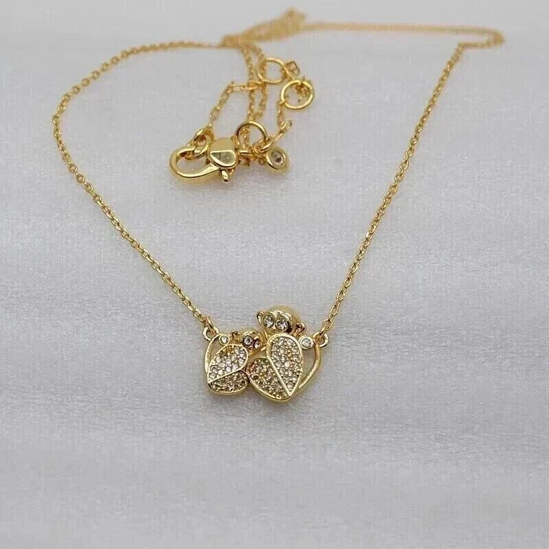 Pingente simulado de diamante 2 quilates corte redondo mãe e bebê macaco folheado a ouro amarelo 14k - Imagem 4 de 4