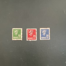 NORGE Norvège lot 3 timbres oblitérés armoiries 10 20 30 øre cachet