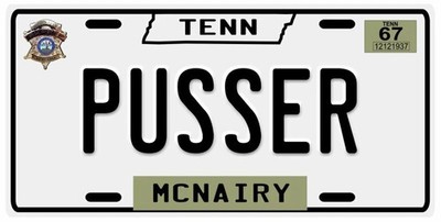 Buford Pusser Walking Tall Tennessee 1966 License plate