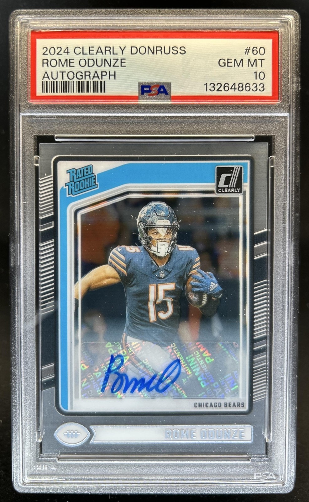 Rome Odunze Panini Clearly Donruss #60 Autograph