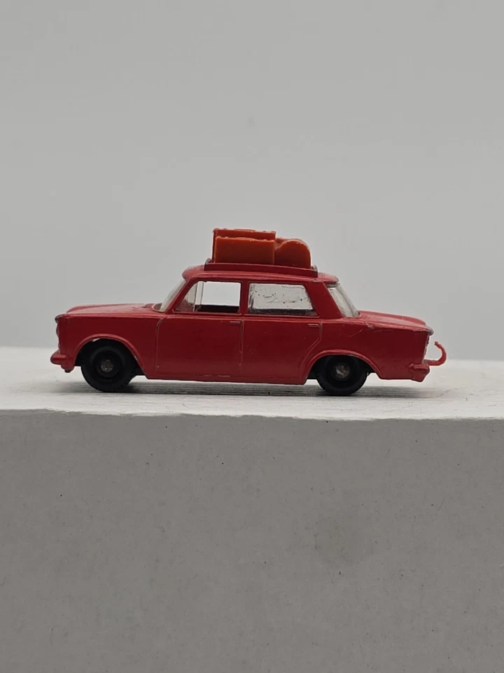 Vintage Lesney Matchbox Diecast Red Fiat 1500 w/ Luggage #56 - Image 2 of 4