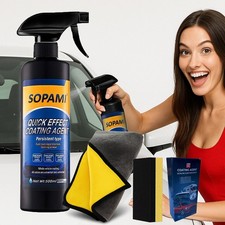Sopami Car Coating Spray - 16.9 fl oz Waterless Ceramic Coating Car Wax (500ml)