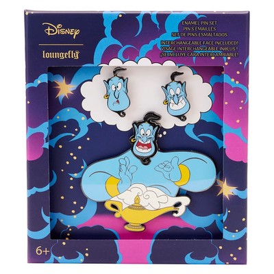 Loungefly Disney Aladdin Genie Mixed Emotions 4pc Pin Set