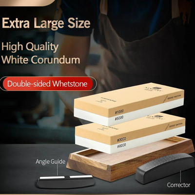 Knife Sharpener Stone Double Side 1000/5000 or 3000/8000 Grit Knife Sharpener